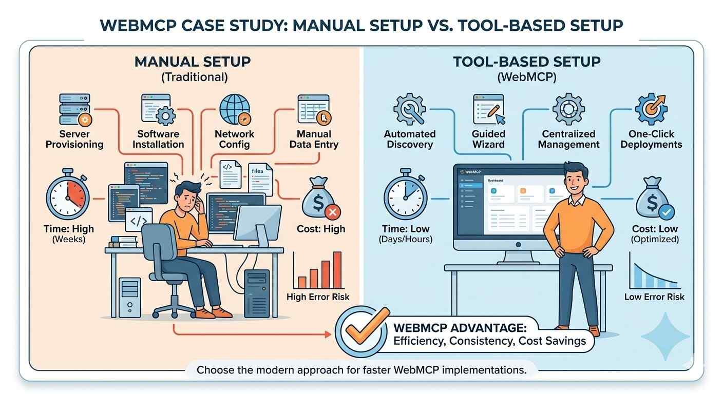 WebMCP Case Study: Manual Setup vs Tool-Based Setup